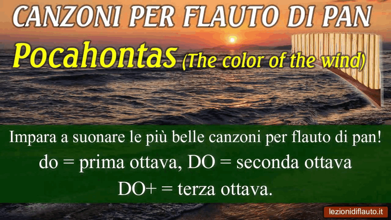 Canzone per flauto di pan: Pocahontas (Color of the wind)