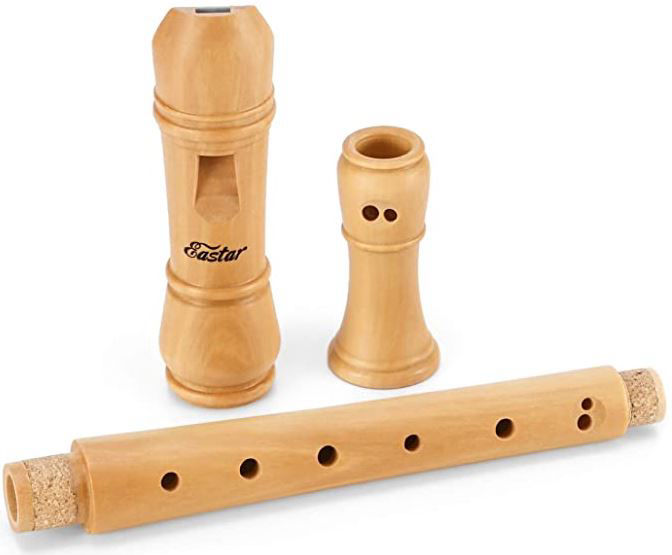 I tre pezzi che compongono il flauto Eastar C in legno