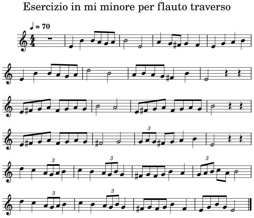Esercizio per flauto traverso 1