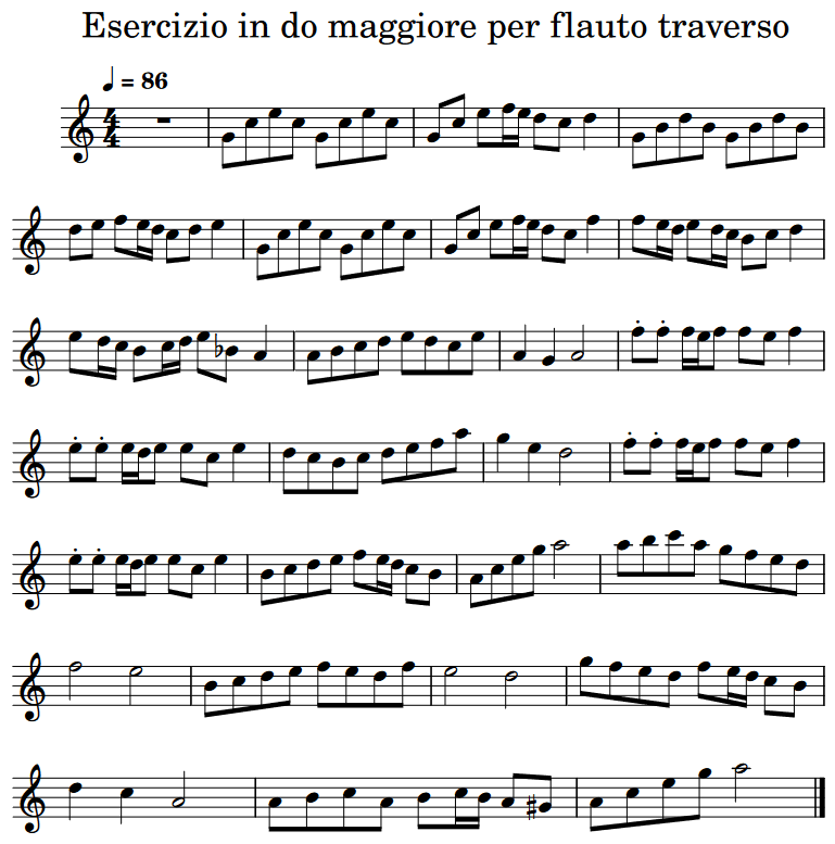 Esercizio per flauto traverso 2