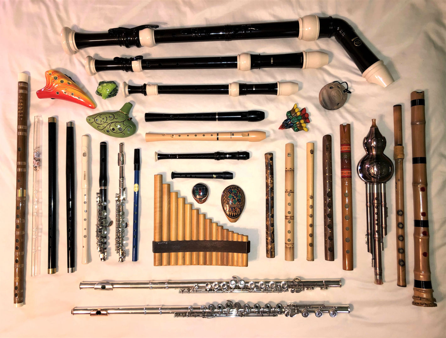 Una collezione di flauti molto fornita