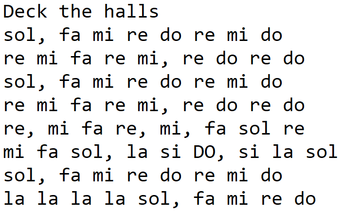Note della canzone Deck the halls per ocarina