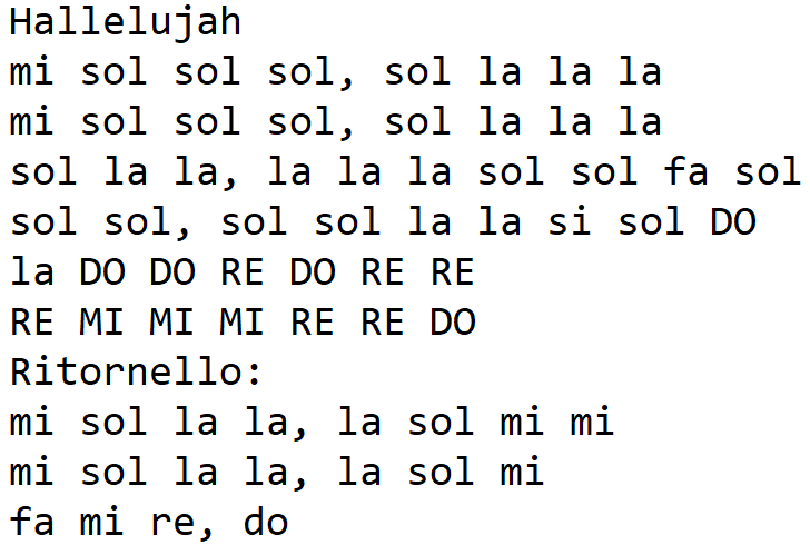 Note della canzone hallelujah per ocarina