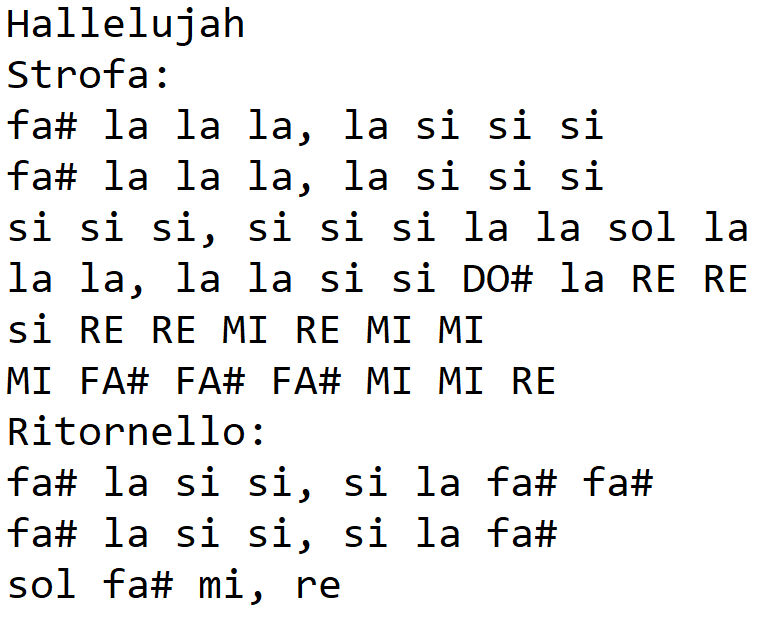 Note della canzone Hallelujah  per Tin Whistle